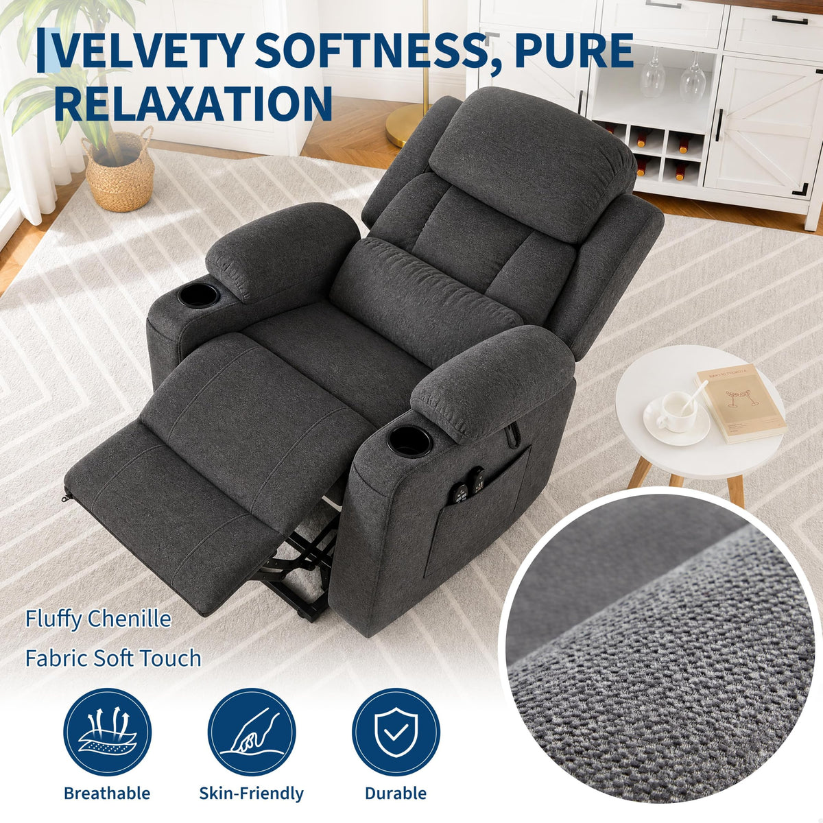 Chenille Power Lift Recliner