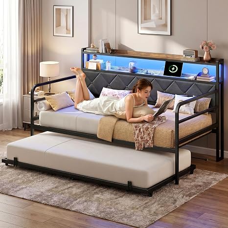 Twin Daybed with Trundle & Storage