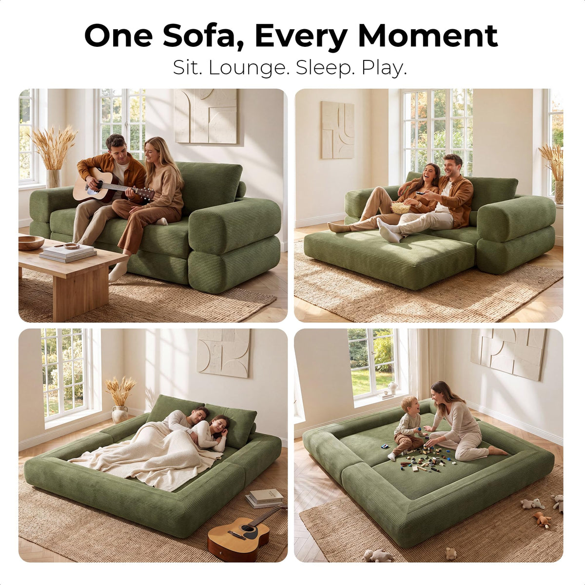 Corduroy Convertible Sleeper Sofa