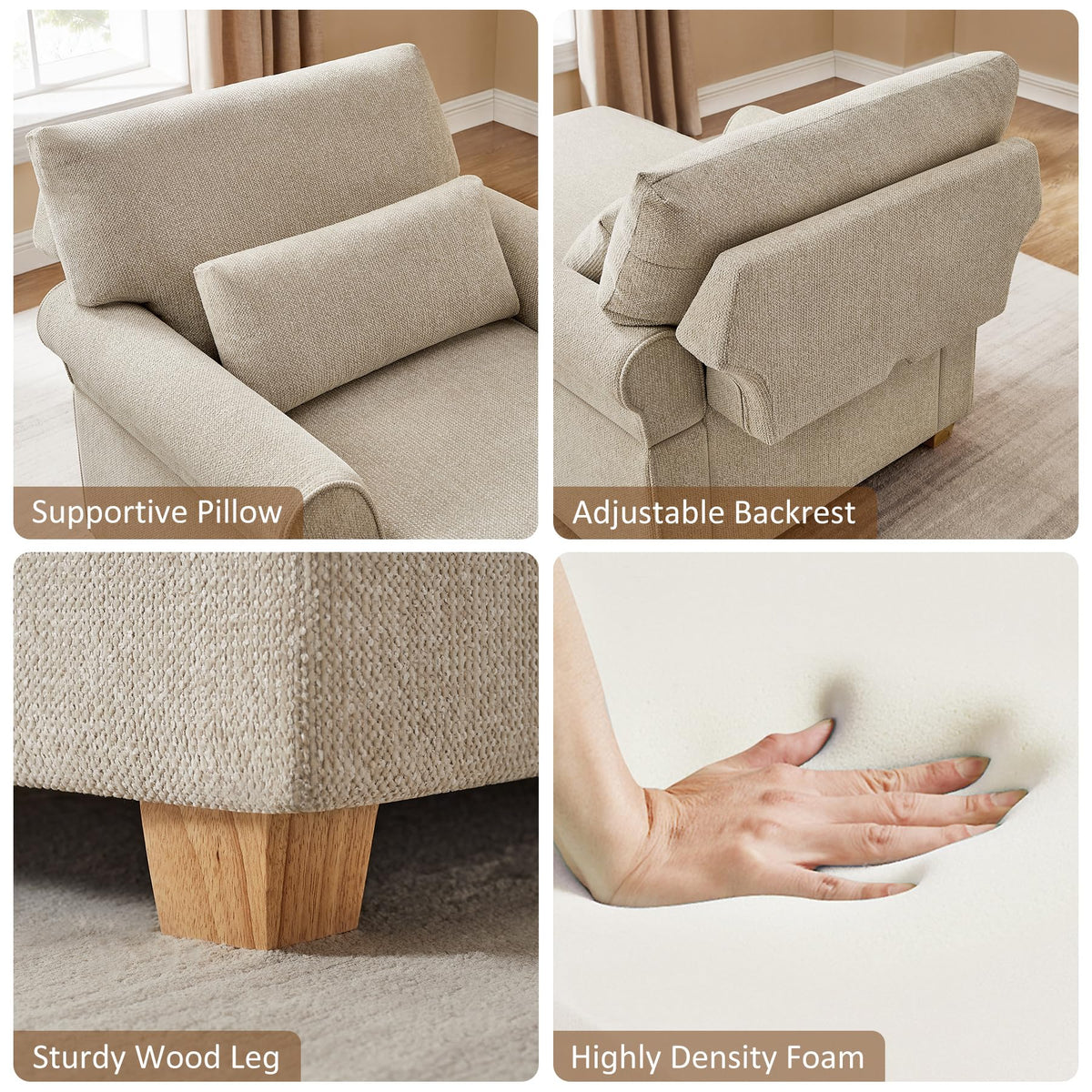Chenille Storage Chaise Lounge