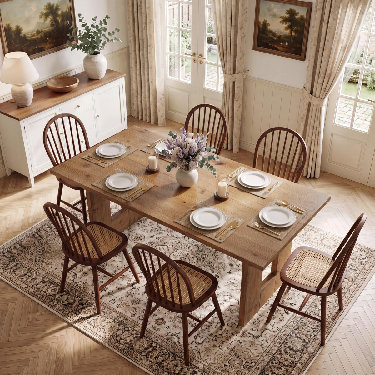 Rustic Solid Wood Dining Table