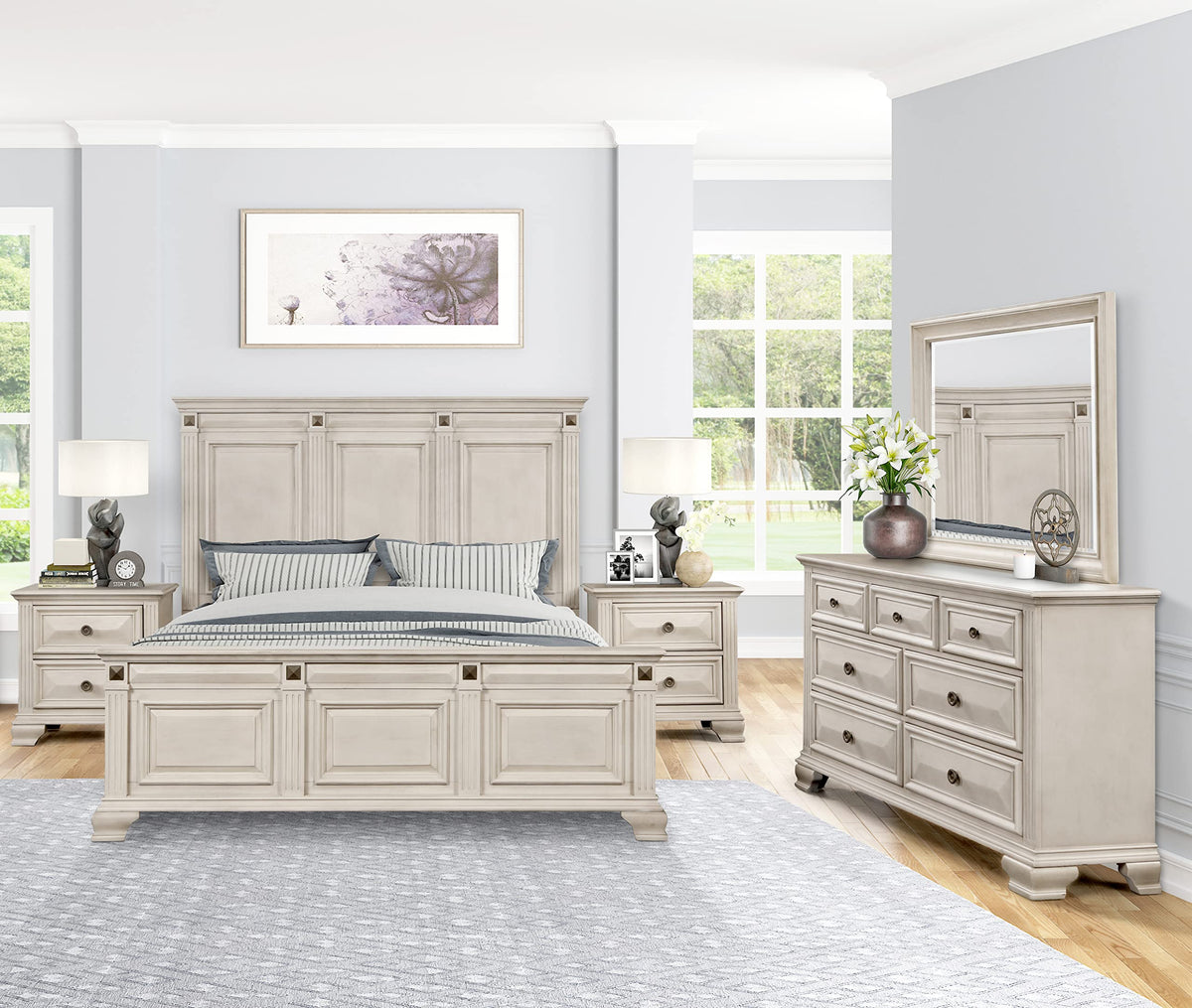 King Wood Bedroom Set, 5-Piece