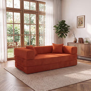 Vipbear 63" Convertible Futon Sofa Bed, 5-in-1 Boneless Couch with 2Pillows