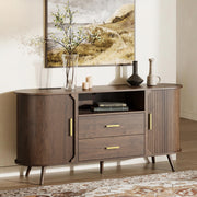 60" Sideboard Buffet Cabinet with Sliding Doors & Adjustable Shelf