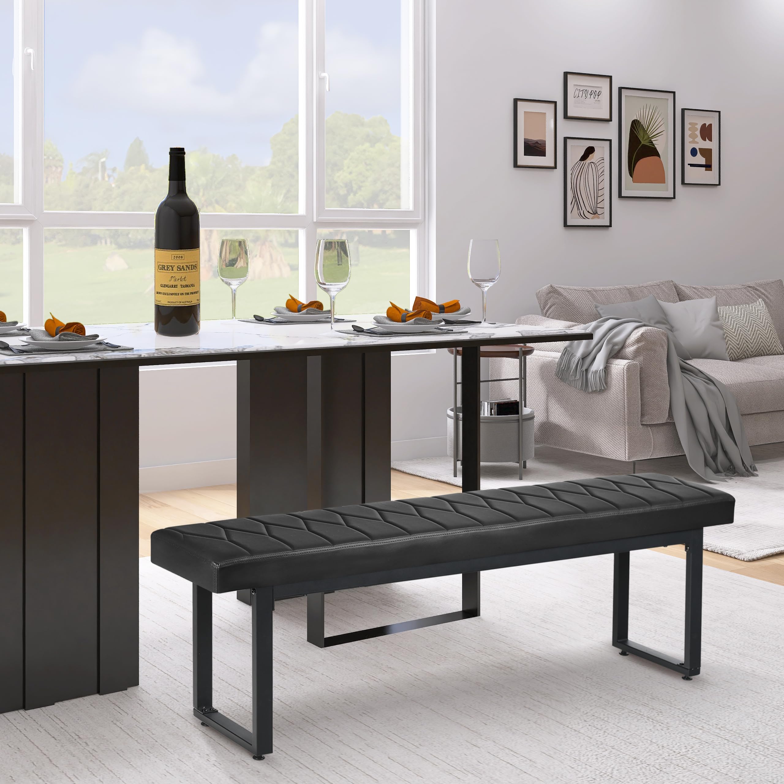 Padded Dining Bench Set of 2