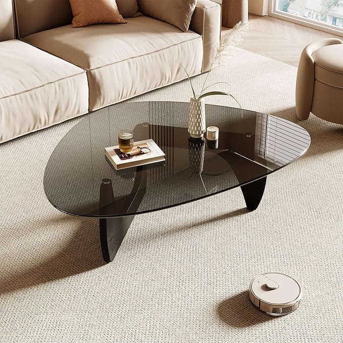 Triangle Glass Top Coffee Table