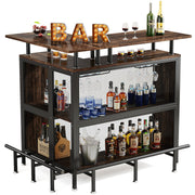 L-Shaped Home Bar Unit with Storage