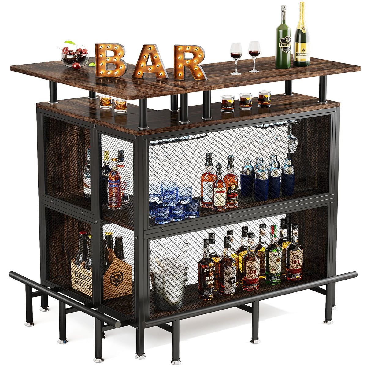 L-Shaped Home Bar Table