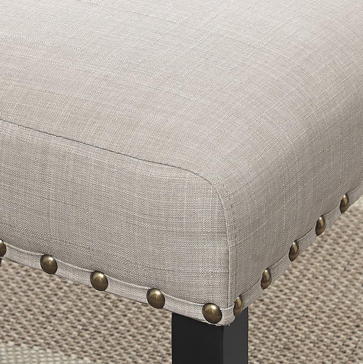 Fabric Dining Chairs with Nailhead Trim, Set of 2