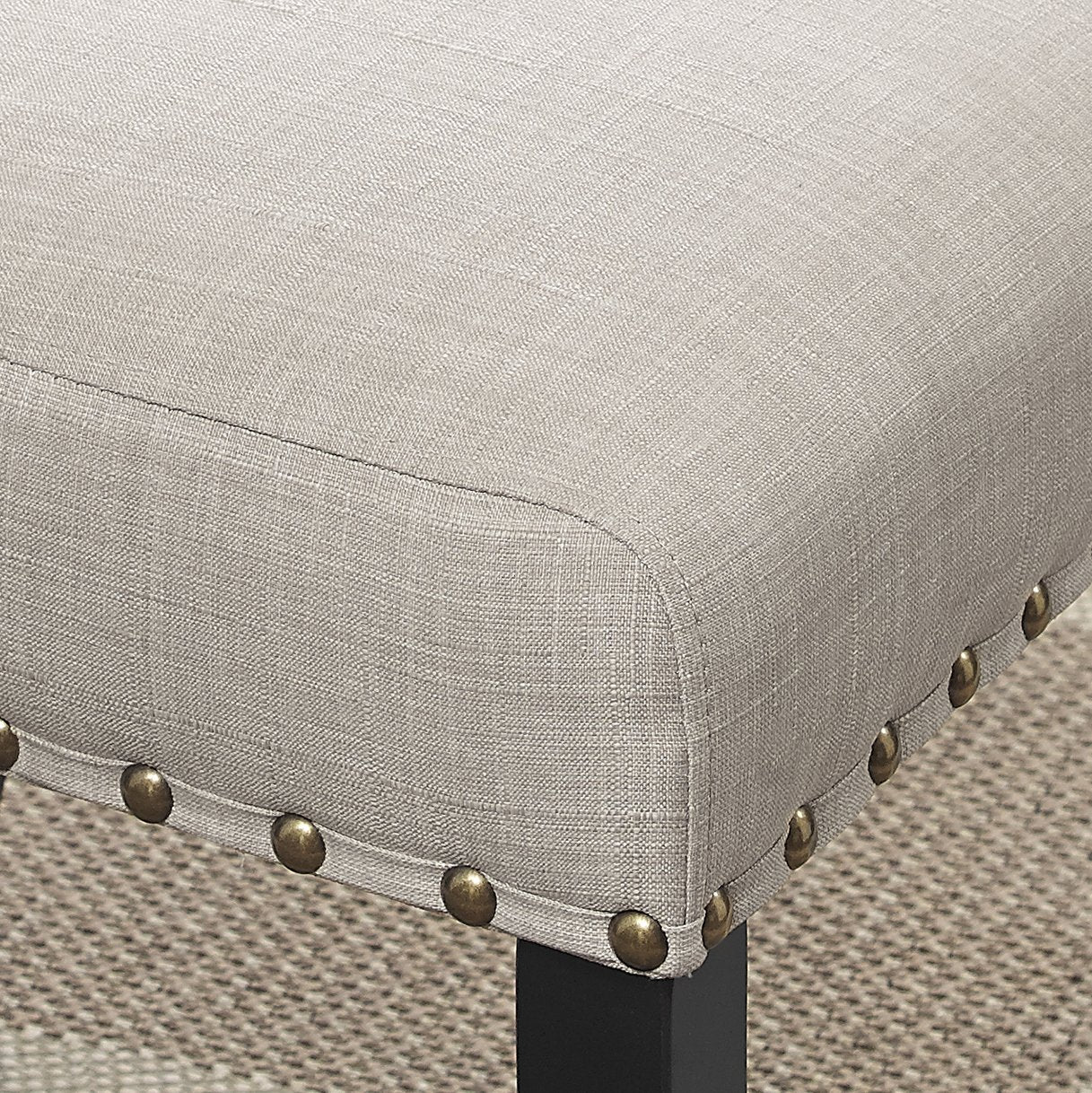 Fabric Dining Chairs with Nailhead Trim, Set of 2