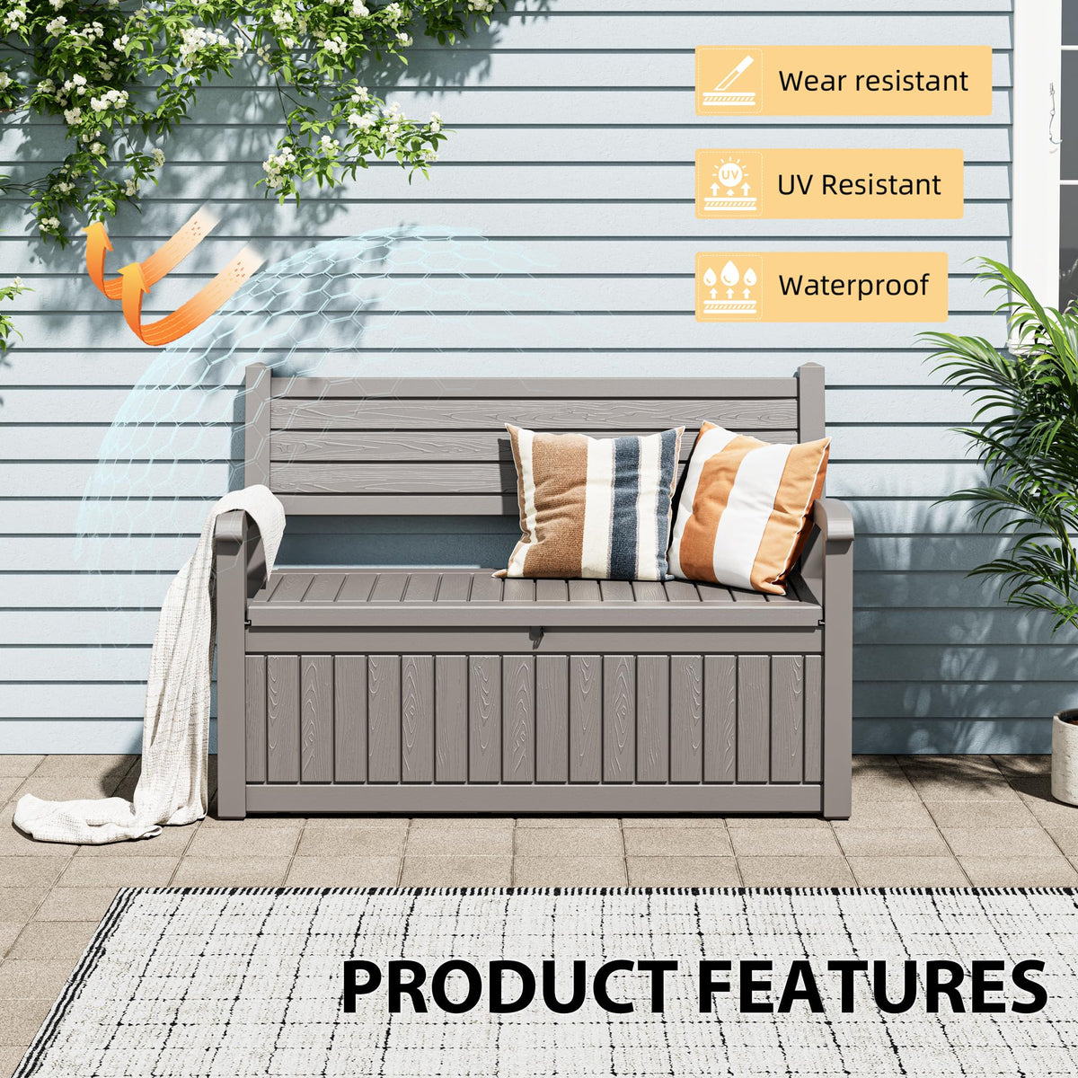 80-Gallon Outdoor Storage Bench