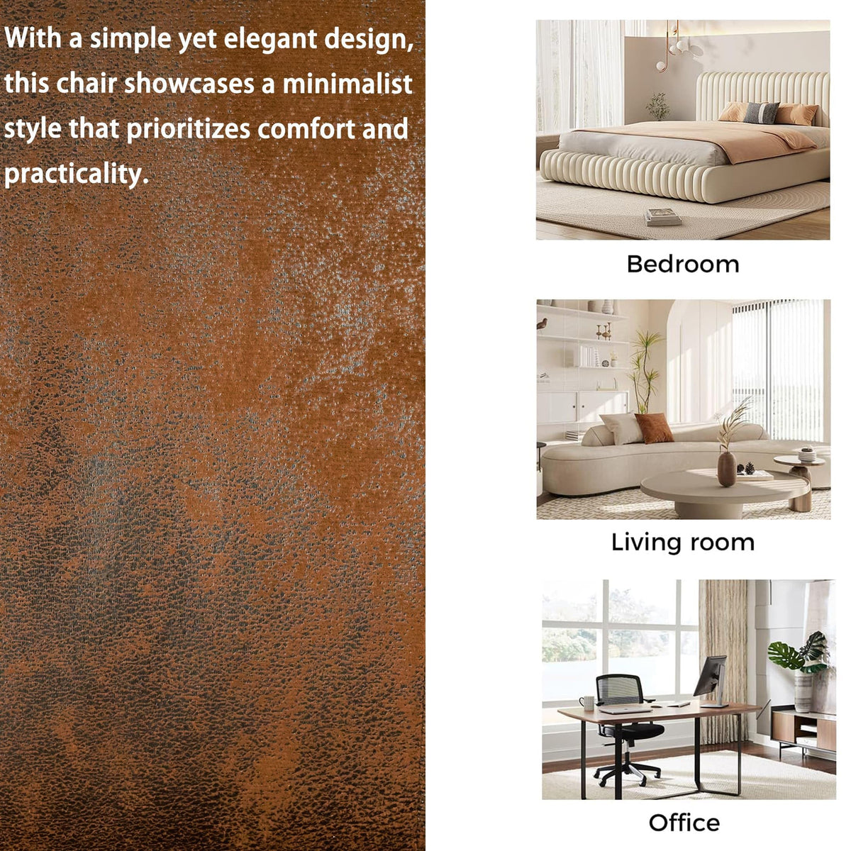 Brown Faux Leather Wingback Chair