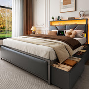 Full Storage Bed Frame with LED Lighting