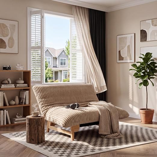 Corduroy Armless Lounge Chair