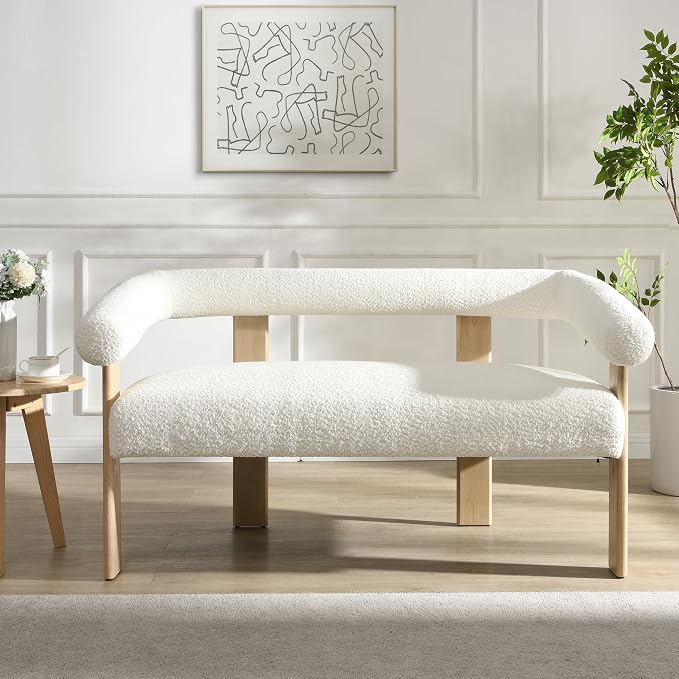 Modern Boucle Loveseat