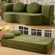 Shintenchi 78" Convertible Sofa Bed, Sleeper Boneless Futon Sofa, Green