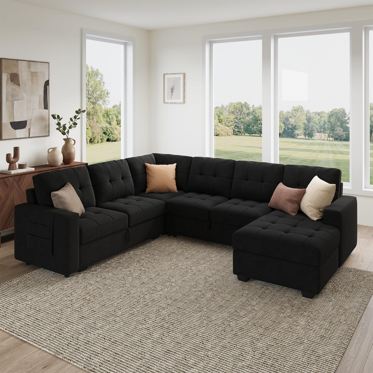 U-Shaped Sectional Sleeper Sofa