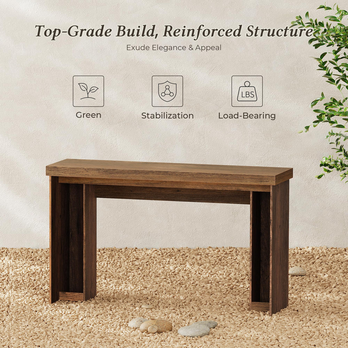 Huuger 54 Inch Entryway Table, Rectangular Console Table for Living Room