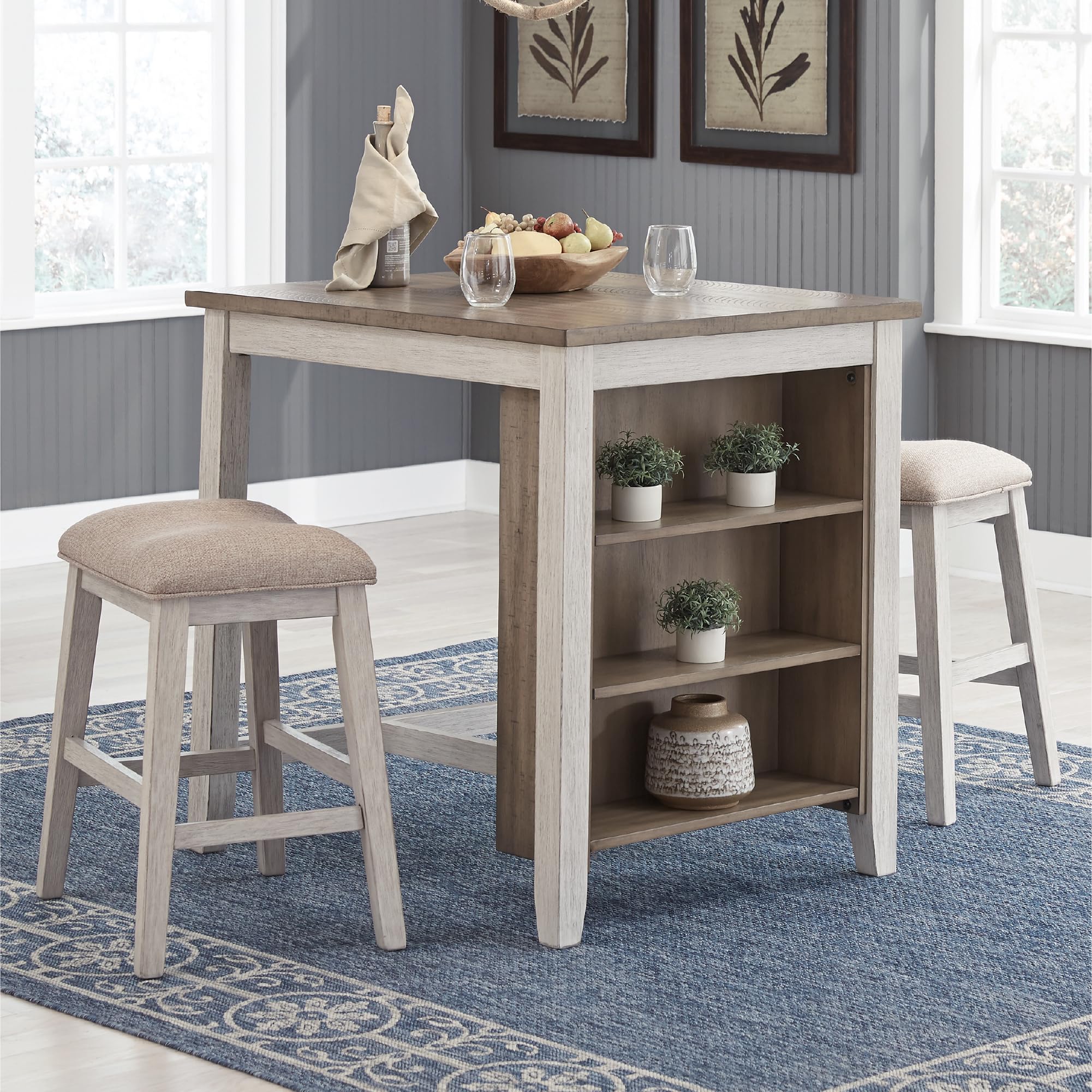 3-Piece Counter Height Dining Set with Barstools