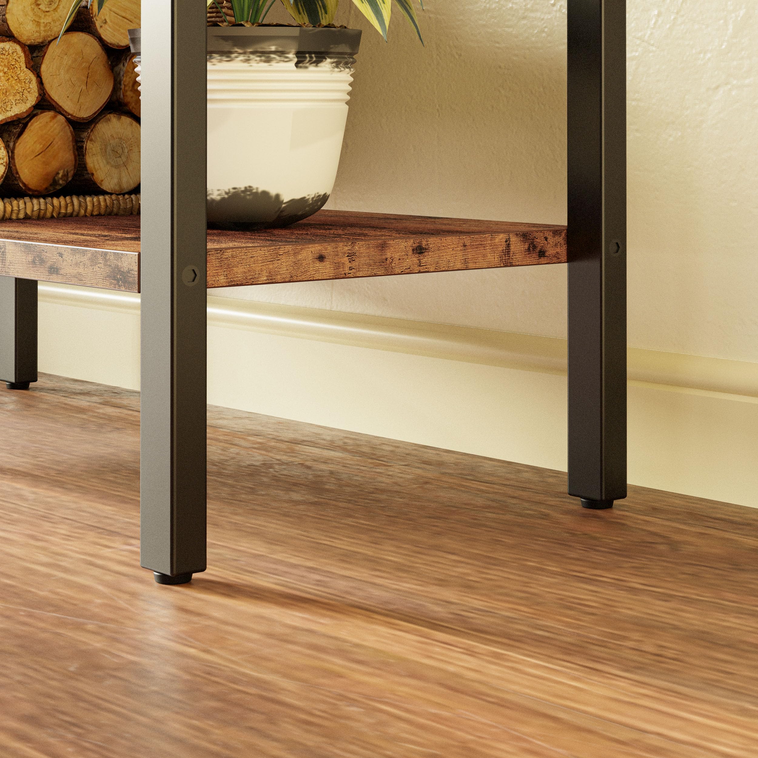 Industrial Bookshelf 6-Tier Triple Wide with Metal Frame