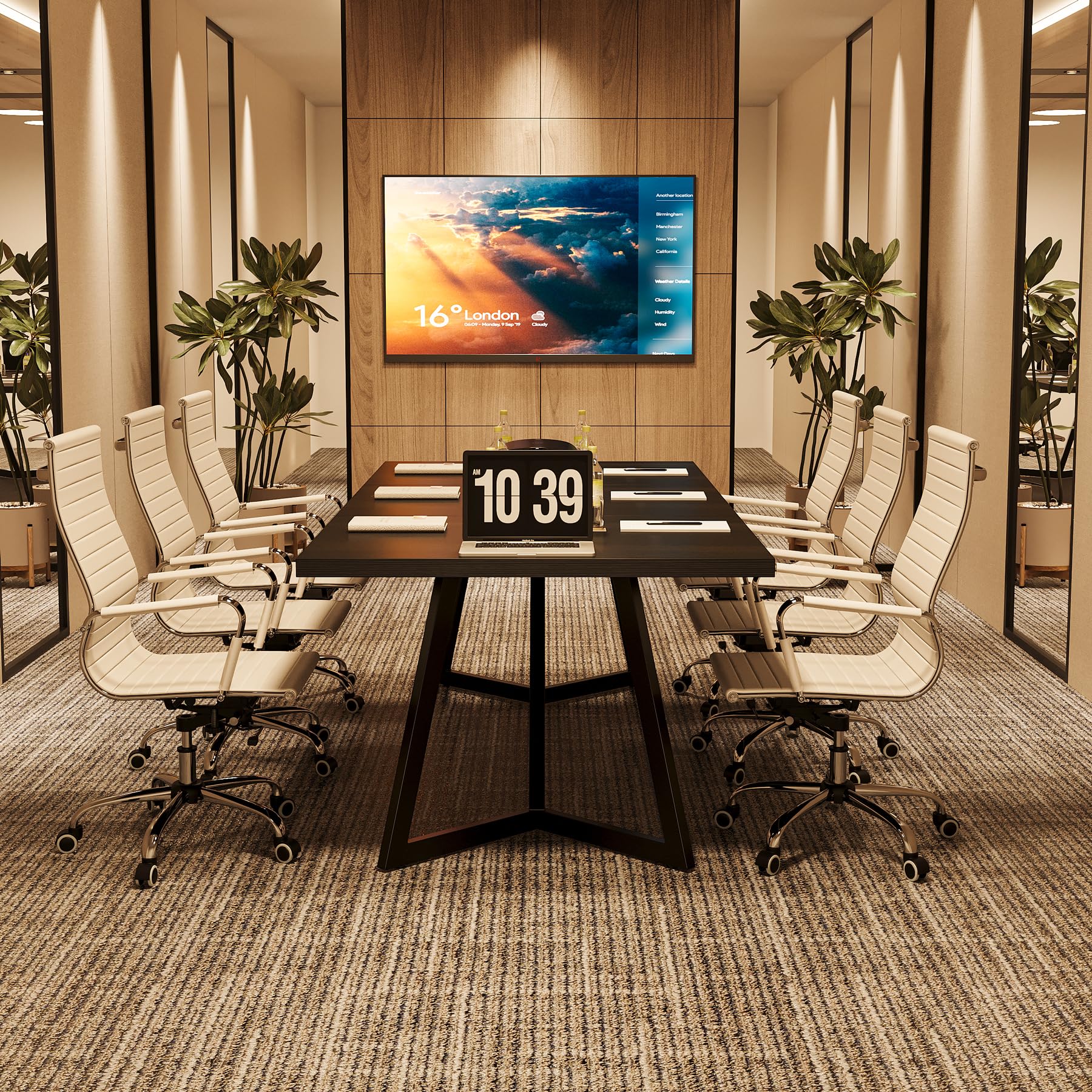 70.86" Rectangular Conference Table with Metal Frame