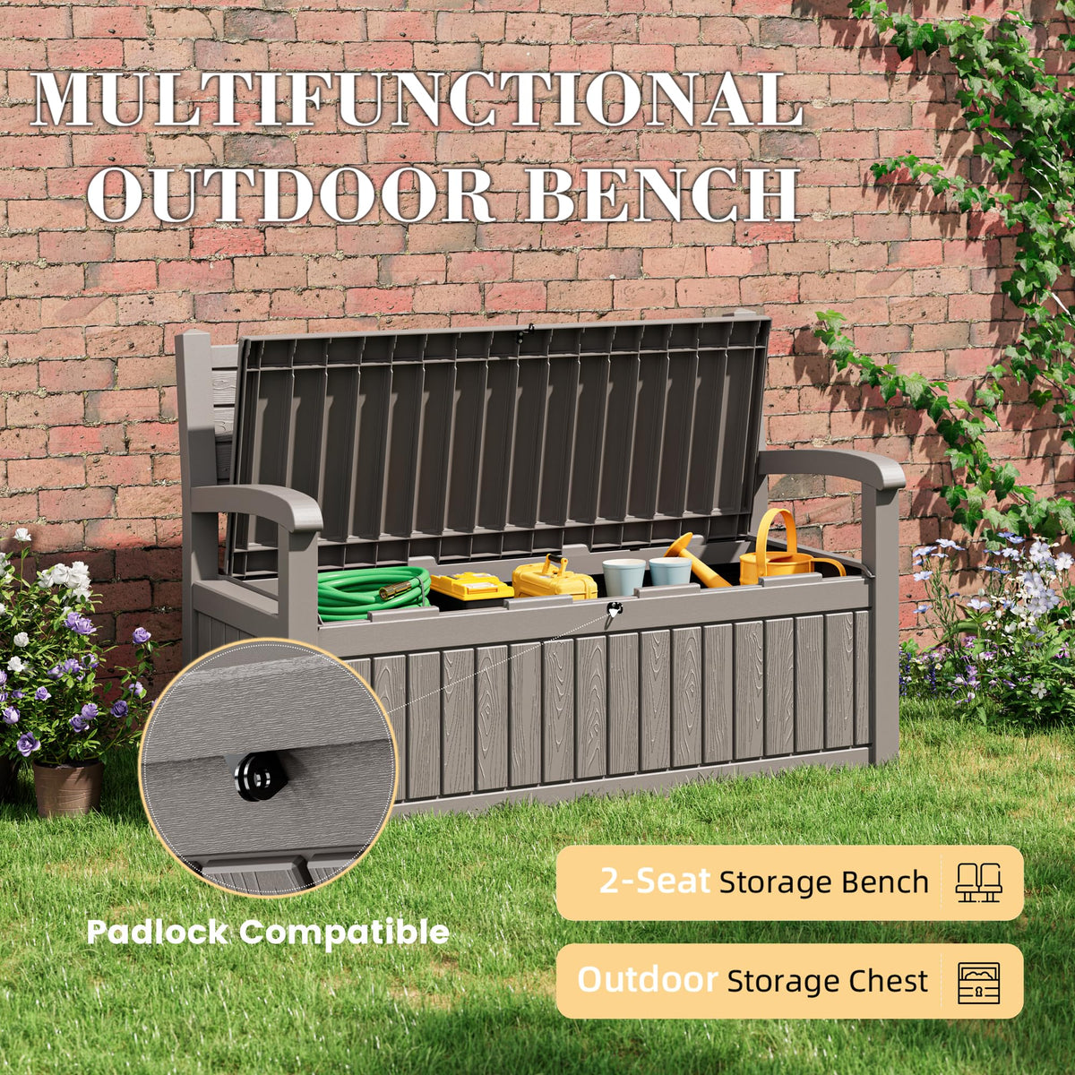80-Gallon Outdoor Storage Bench