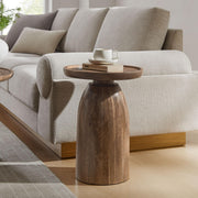 Round Mango Wood Side Table