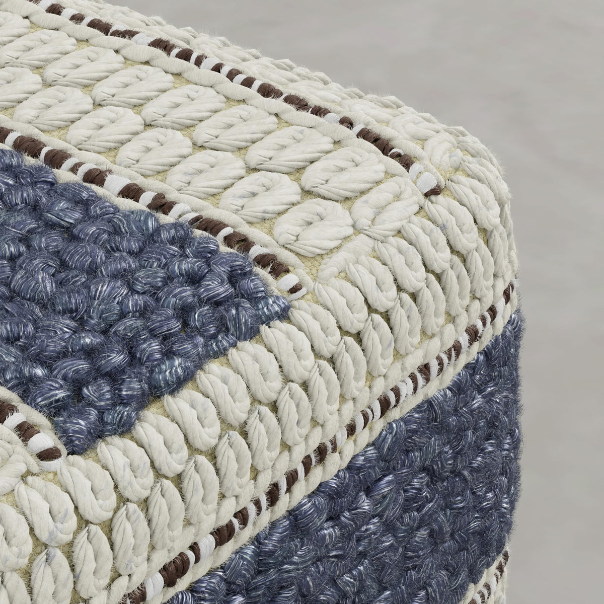 Square Wool Cotton Pouf