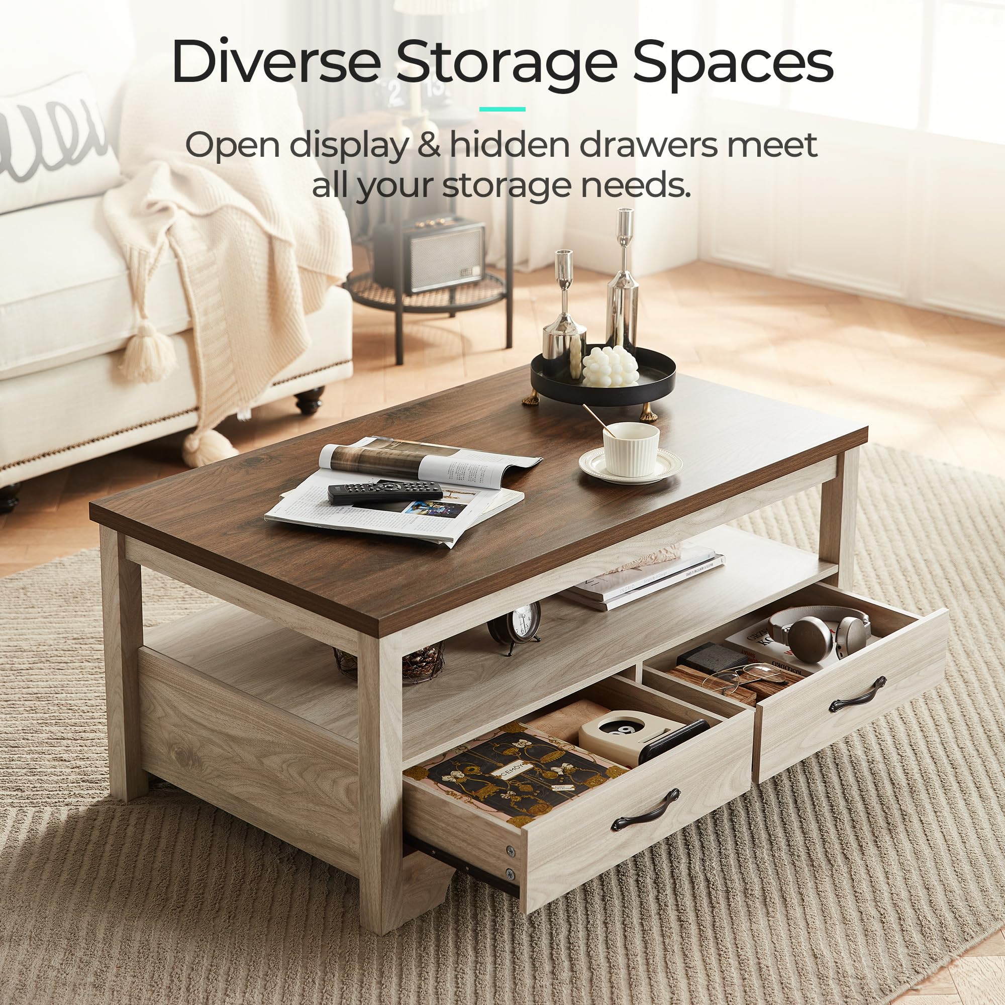 Farmhouse Coffee Table with Storage