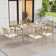 Outdoor Patio Dining Set with Rattan Chairs