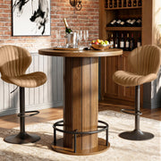 Round Bar Table Set with 2 Stools