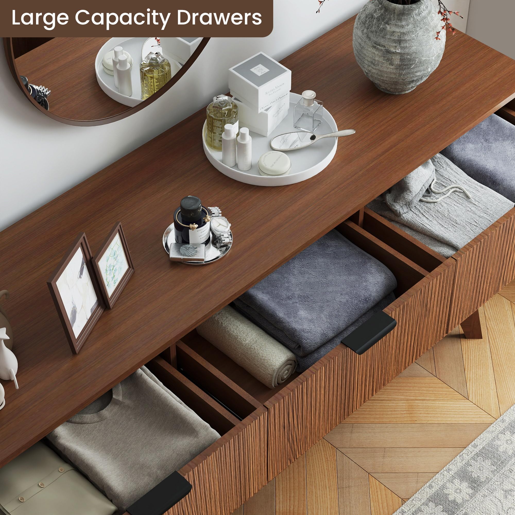 Fluted 9-Drawer Dresser
