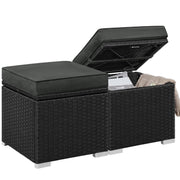 Wicker Patio Ottoman Set of 2
