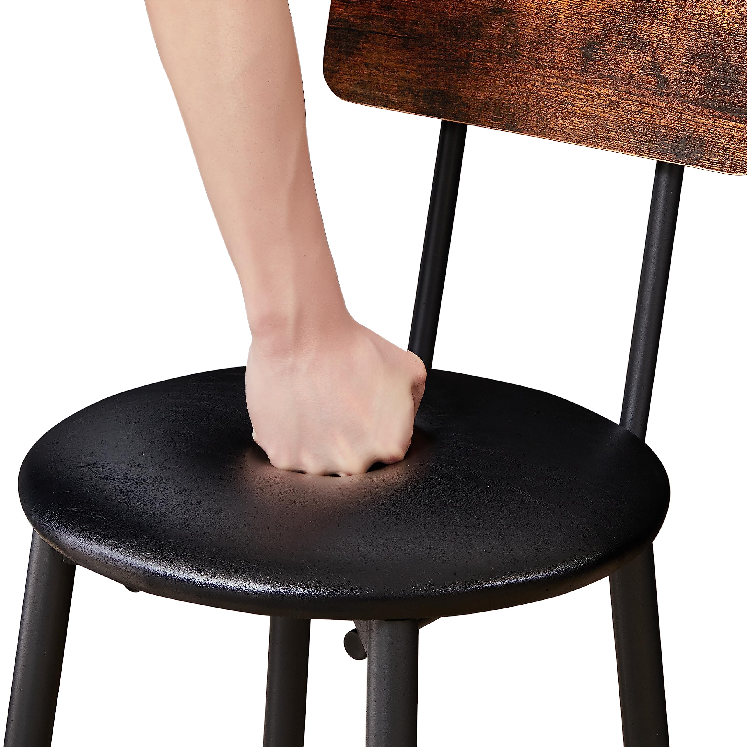 3-Piece Industrial Bar Table Set with 2 Stools
