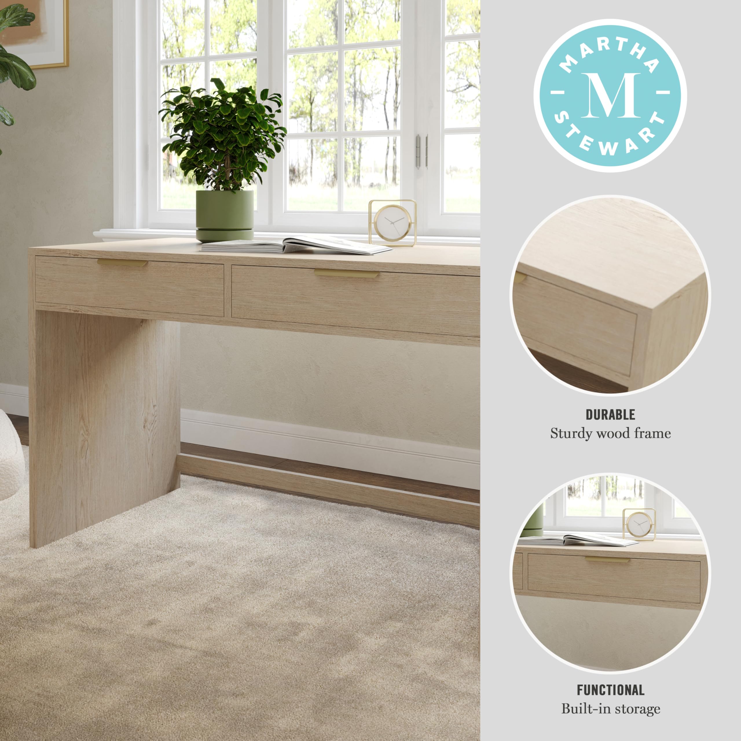 Home Office Desk with Storage Drawers