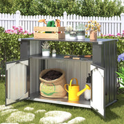 Outdoor Grill Table with Storage Cabinet
