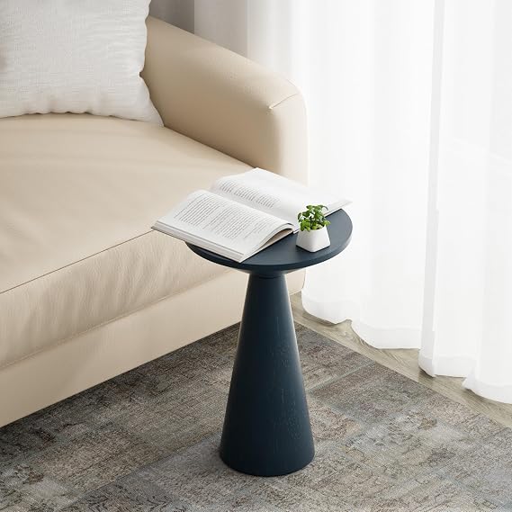 Round Wood Pedestal End Table