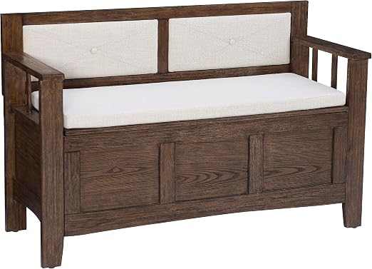 Padded Flip-Top Storage Bench