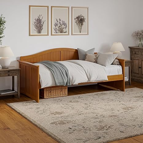 Solid Wood Twin Daybed with Beadboard Design & 2 Storage Drawers
