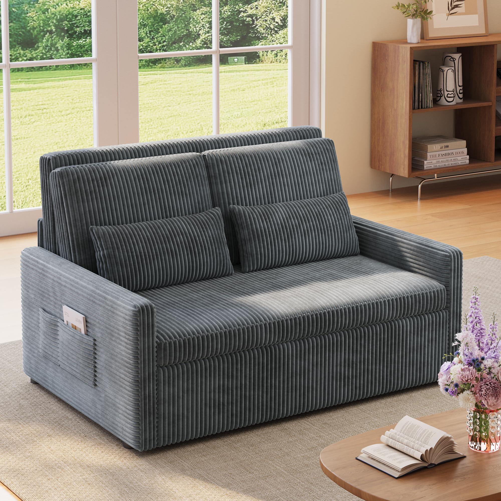 3-in-1 Convertible Loveseat Sleeper Sofa