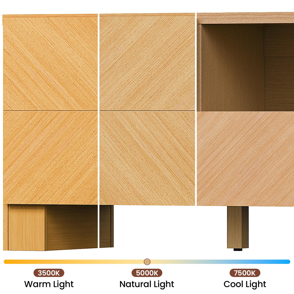 Natural Oak TV Stand with Outlet