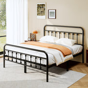 zunatu Full Size Metal Platform Bed Frame/Victorian Style Headboard and Footboard/Steel Slat Support/Easy Assembly/No Box Spring Needed/Underbed Storage/Noise Free/Black