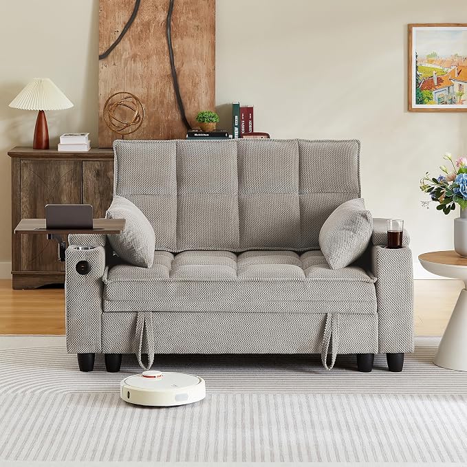 Storage Loveseat with Swivel Tray
