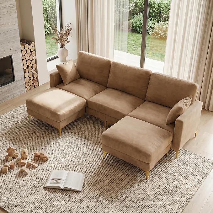 Chenille U-Shaped Sectional Sofa