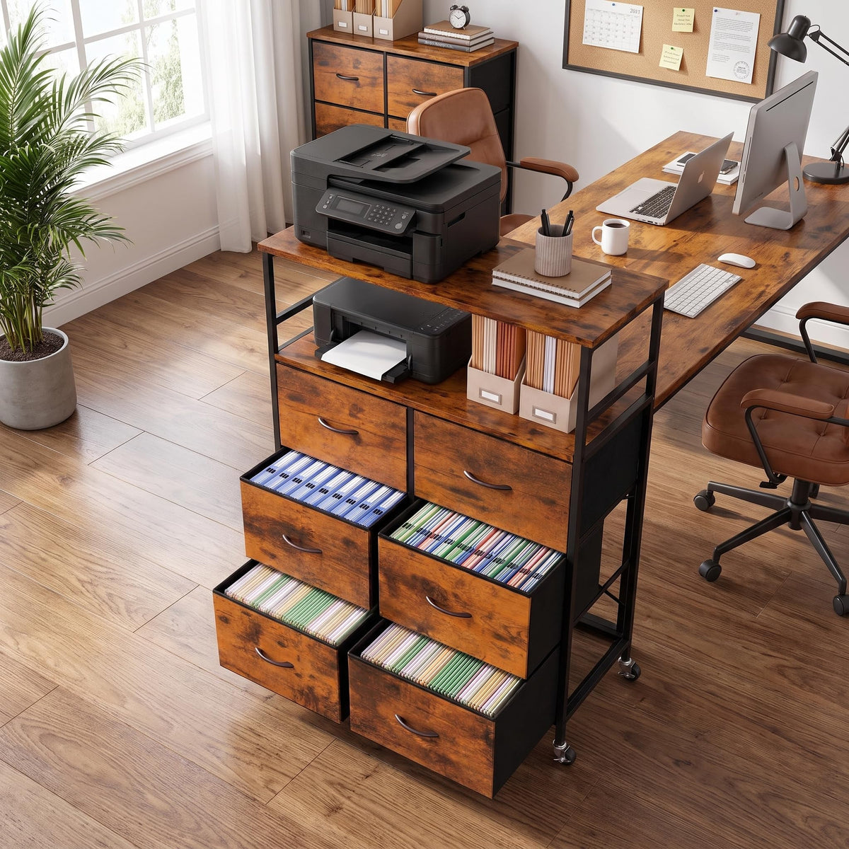 6-Drawer Rolling File Cabinet