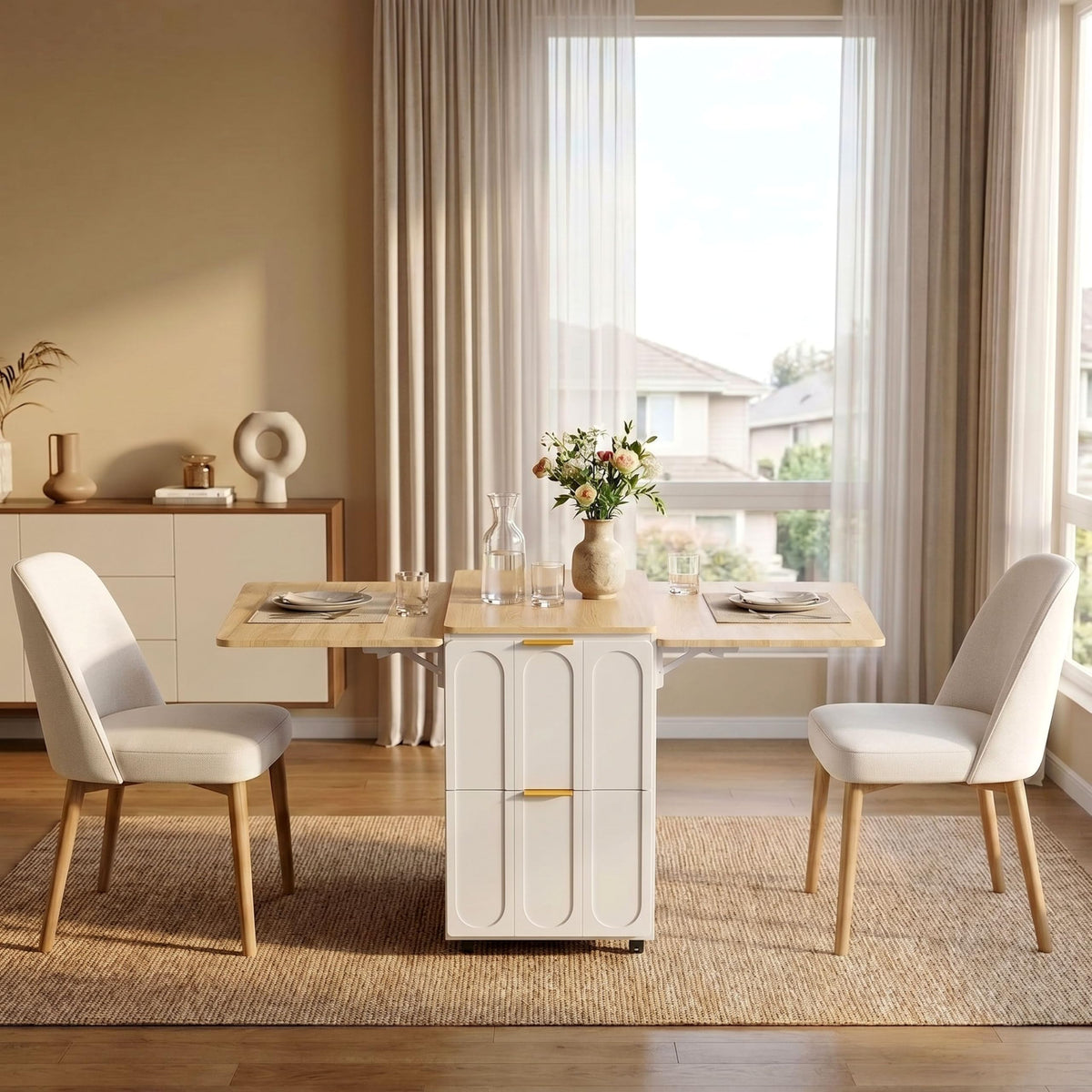 Folding Desk & File Cabinet