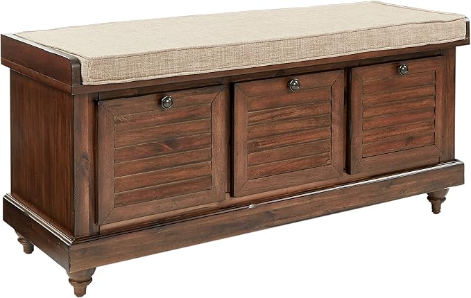 Lift-Top Storage Bench with Shutter Front