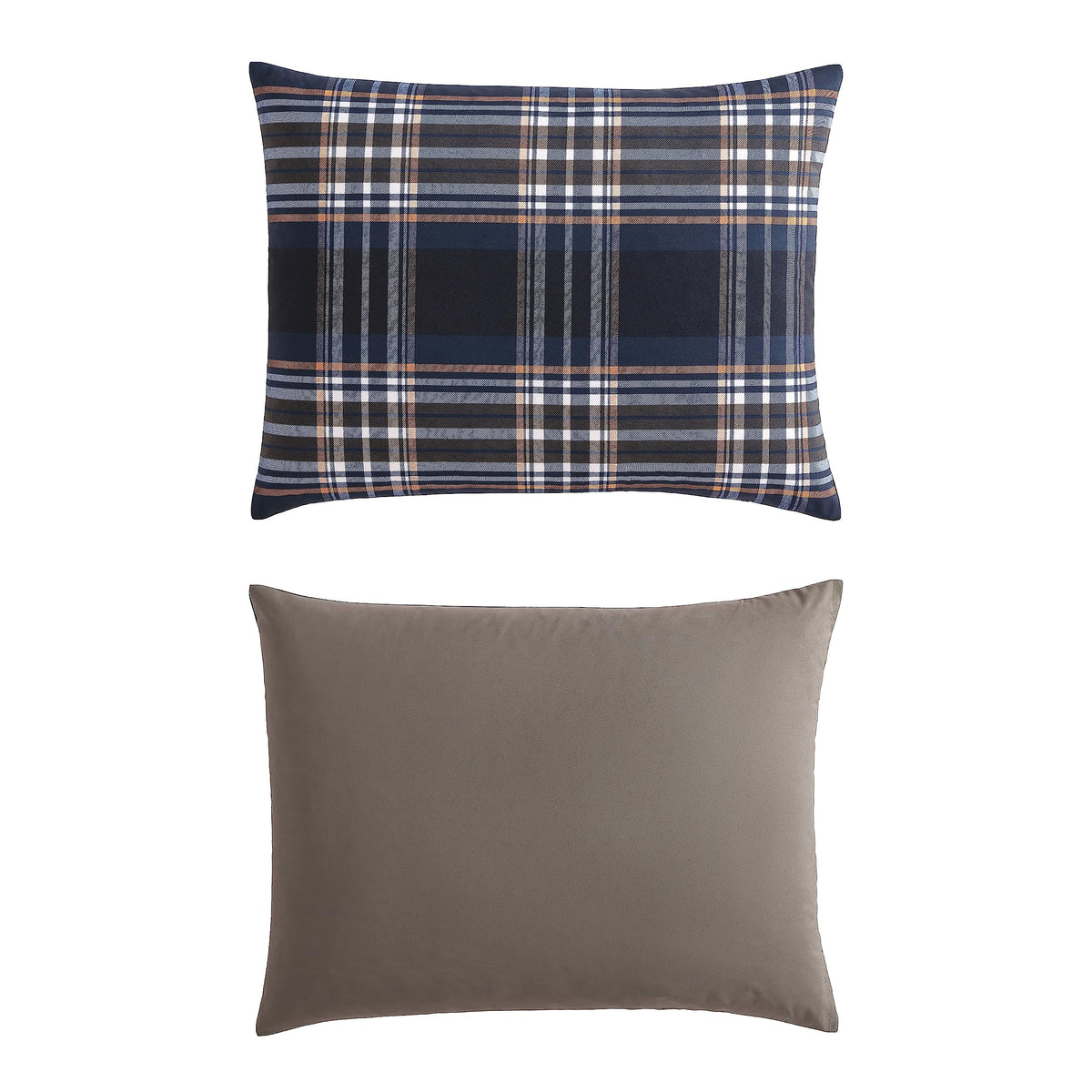 Navy Plaid Reversible Comforter Set