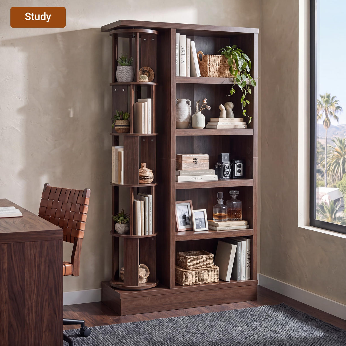 5-Tier Rotating Bookcase