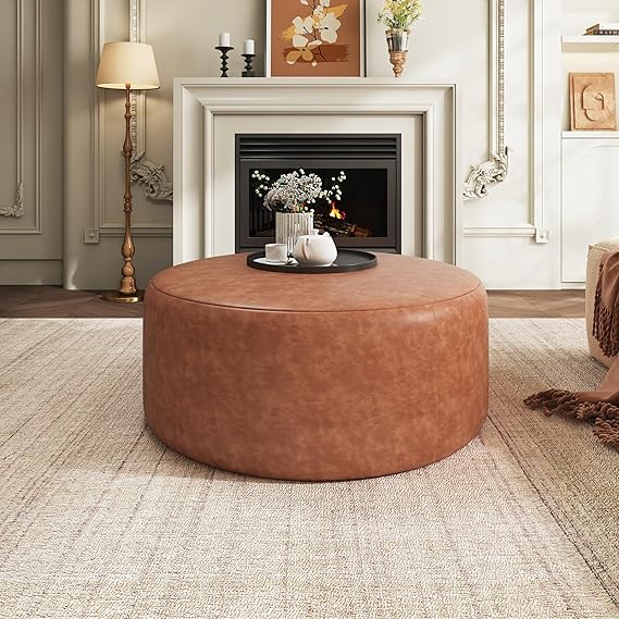 Round Upholstered Ottoman